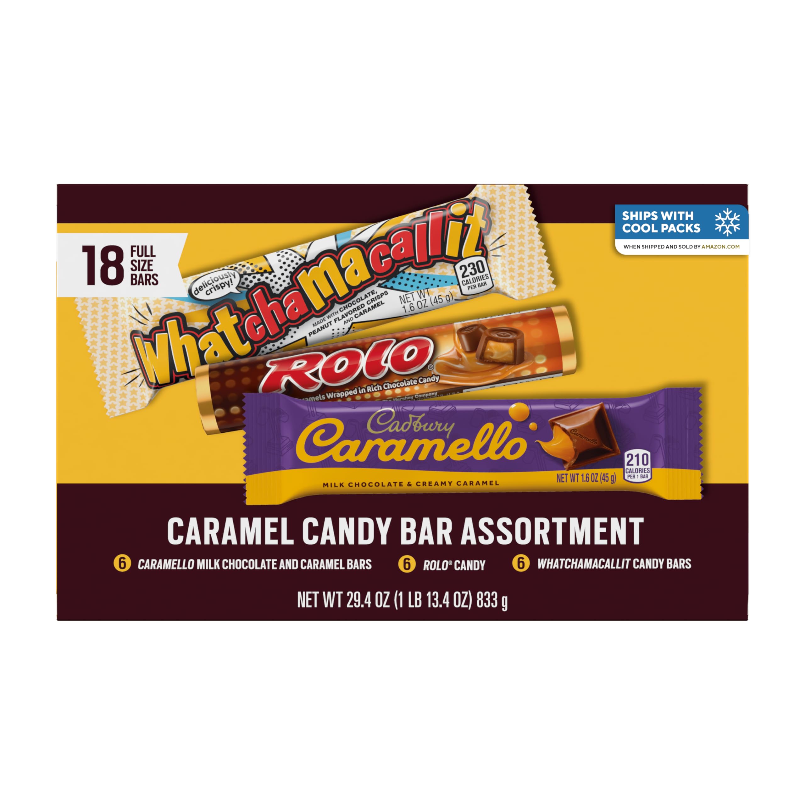 Hershey Assorted Caramel Candy Box for Chocolate Lovers, Holiday Gift, 29.4 oz (18 Pieces)
| Hershey Assorted Caramel C