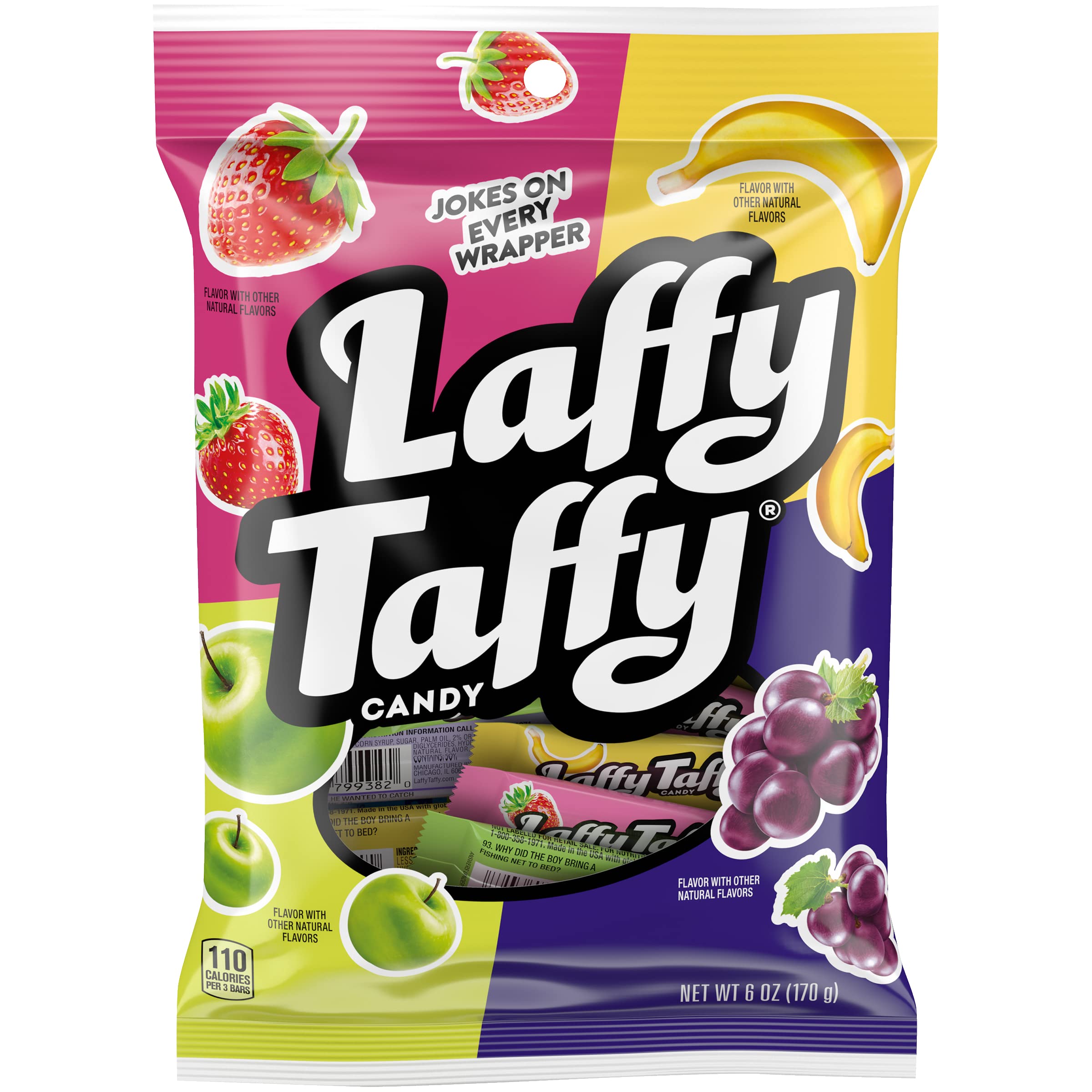 Laffy Taffy Candy, Assorted Fruit Flavors for Kids, Perfect Snack for Movie Nights and Parties, 6 Ounce Bag
| Laffy Taf